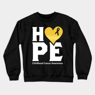 Hope For A Cure Childhood Cancer Awareness Support Childhood Cancer Warrior Gifts Crewneck Sweatshirt